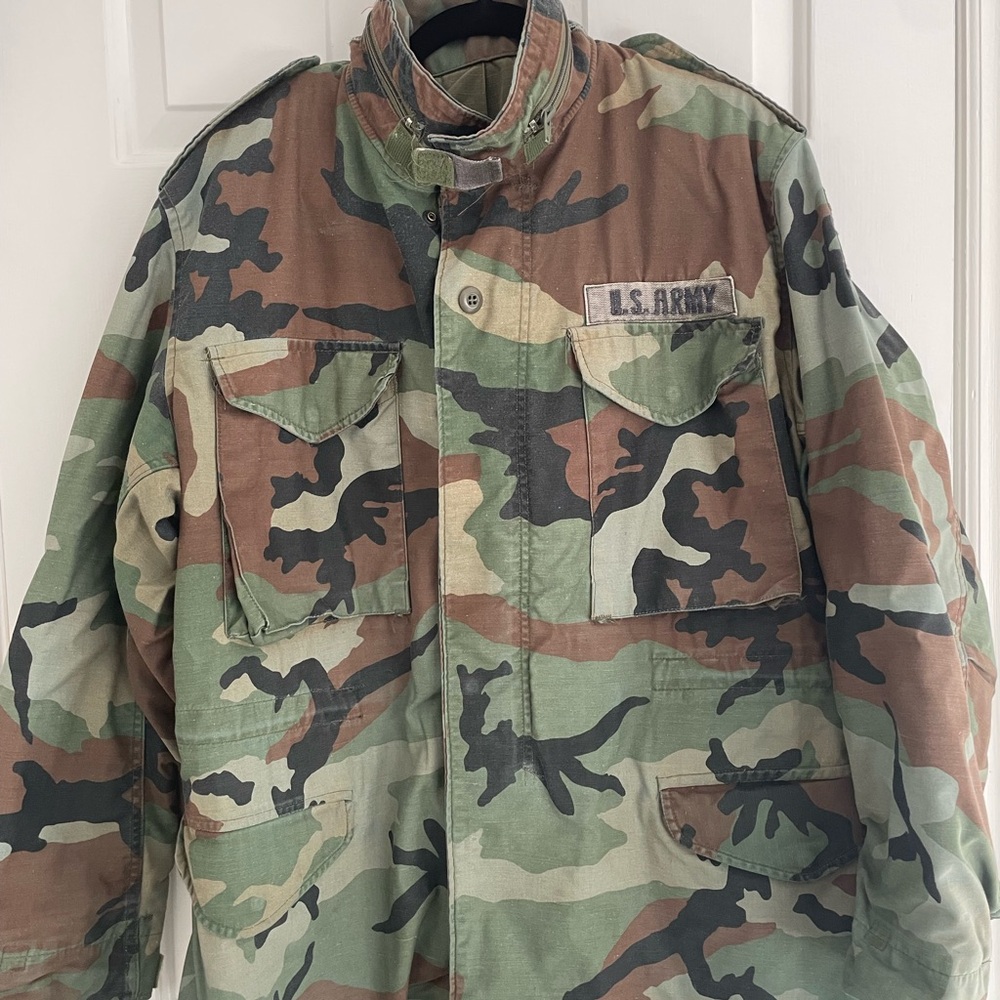 U.S. Army Camouflage Jacket with Army and 82nd Airborne Patch